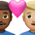 Couple With Heart: Man, Man, Medium-dark Skin Tone, Medium-light Skin Tone Emoji Copy Paste ― 👨🏾‍❤️‍👨🏼 - apple