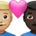Couple With Heart: Man, Man, Medium-light Skin Tone, Dark Skin Tone Emoji Copy Paste ― 👨🏼‍❤️‍👨🏿 - apple