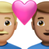 Couple With Heart: Man, Man, Medium-light Skin Tone, Medium Skin Tone Emoji Copy Paste ― 👨🏼‍❤️‍👨🏽 - apple