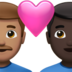 Couple With Heart: Man, Man, Medium Skin Tone, Dark Skin Tone Emoji Copy Paste ― 👨🏽‍❤️‍👨🏿 - apple