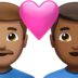 Couple With Heart: Man, Man, Medium Skin Tone, Medium-dark Skin Tone Emoji Copy Paste ― 👨🏽‍❤️‍👨🏾 - apple