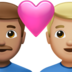Couple With Heart: Man, Man, Medium Skin Tone, Medium-light Skin Tone Emoji Copy Paste ― 👨🏽‍❤️‍👨🏼 - apple