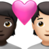 Couple With Heart: Person, Person, Dark Skin Tone, Light Skin Tone Emoji Copy Paste ― 🧑🏿‍❤️‍🧑🏻 - apple