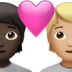 Couple With Heart: Person, Person, Dark Skin Tone, Medium-light Skin Tone Emoji Copy Paste ― 🧑🏿‍❤️‍🧑🏼 - apple