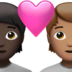 Couple With Heart: Person, Person, Dark Skin Tone, Medium Skin Tone Emoji Copy Paste ― 🧑🏿‍❤️‍🧑🏽 - apple