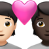 Couple With Heart: Person, Person, Light Skin Tone, Dark Skin Tone Emoji Copy Paste ― 🧑🏻‍❤️‍🧑🏿 - apple