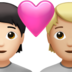 Couple With Heart: Person, Person, Light Skin Tone, Medium-light Skin Tone Emoji Copy Paste ― 🧑🏻‍❤️‍🧑🏼 - apple