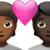 Couple With Heart: Person, Person, Medium-dark Skin Tone, Dark Skin Tone Emoji Copy Paste ― 🧑🏾‍❤️‍🧑🏿 - apple