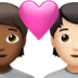 Couple With Heart: Person, Person, Medium-dark Skin Tone, Light Skin Tone Emoji Copy Paste ― 🧑🏾‍❤️‍🧑🏻 - apple