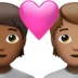 Couple With Heart: Person, Person, Medium-dark Skin Tone, Medium Skin Tone Emoji Copy Paste ― 🧑🏾‍❤️‍🧑🏽 - apple