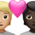 Couple With Heart: Person, Person, Medium-light Skin Tone, Dark Skin Tone Emoji Copy Paste ― 🧑🏼‍❤️‍🧑🏿 - apple