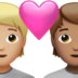 Couple With Heart: Person, Person, Medium-light Skin Tone, Medium Skin Tone Emoji Copy Paste ― 🧑🏼‍❤️‍🧑🏽 - apple