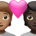 Couple With Heart: Person, Person, Medium Skin Tone, Dark Skin Tone Emoji Copy Paste ― 🧑🏽‍❤️‍🧑🏿 - apple