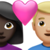 Couple With Heart: Woman, Man, Dark Skin Tone, Medium-light Skin Tone Emoji Copy Paste ― 👩🏿‍❤️‍👨🏼 - apple