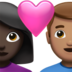 Couple With Heart: Woman, Man, Dark Skin Tone, Medium Skin Tone Emoji Copy Paste ― 👩🏿‍❤️‍👨🏽 - apple