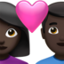 Couple With Heart: Woman, Man, Dark Skin Tone Emoji Copy Paste ― 👩🏿‍❤️‍👨🏿 - apple