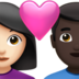 Couple With Heart: Woman, Man, Light Skin Tone, Dark Skin Tone Emoji Copy Paste ― 👩🏻‍❤️‍👨🏿 - apple