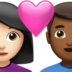 Couple With Heart: Woman, Man, Light Skin Tone, Medium-dark Skin Tone Emoji Copy Paste ― 👩🏻‍❤️‍👨🏾 - apple