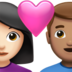 Couple With Heart: Woman, Man, Light Skin Tone, Medium Skin Tone Emoji Copy Paste ― 👩🏻‍❤️‍👨🏽 - apple