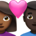 Couple With Heart: Woman, Man, Medium-dark Skin Tone, Dark Skin Tone Emoji Copy Paste ― 👩🏾‍❤️‍👨🏿 - apple