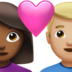 Couple With Heart: Woman, Man, Medium-dark Skin Tone, Medium-light Skin Tone Emoji Copy Paste ― 👩🏾‍❤️‍👨🏼 - apple