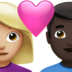 Couple With Heart: Woman, Man, Medium-light Skin Tone, Dark Skin Tone Emoji Copy Paste ― 👩🏼‍❤️‍👨🏿 - apple