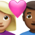 Couple With Heart: Woman, Man, Medium-light Skin Tone, Medium-dark Skin Tone Emoji Copy Paste ― 👩🏼‍❤️‍👨🏾 - apple