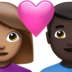 Couple With Heart: Woman, Man, Medium Skin Tone, Dark Skin Tone Emoji Copy Paste ― 👩🏽‍❤️‍👨🏿 - apple