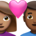 Couple With Heart: Woman, Man, Medium Skin Tone, Medium-dark Skin Tone Emoji Copy Paste ― 👩🏽‍❤️‍👨🏾 - apple