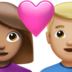 Couple With Heart: Woman, Man, Medium Skin Tone, Medium-light Skin Tone Emoji Copy Paste ― 👩🏽‍❤️‍👨🏼 - apple