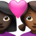 Couple With Heart: Woman, Woman, Dark Skin Tone, Medium-dark Skin Tone Emoji Copy Paste ― 👩🏿‍❤️‍👩🏾 - apple