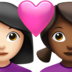 Couple With Heart: Woman, Woman, Light Skin Tone, Medium-dark Skin Tone Emoji Copy Paste ― 👩🏻‍❤️‍👩🏾 - apple