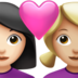 Couple With Heart: Woman, Woman, Light Skin Tone, Medium-light Skin Tone Emoji Copy Paste ― 👩🏻‍❤️‍👩🏼 - apple