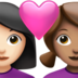 Couple With Heart: Woman, Woman, Light Skin Tone, Medium Skin Tone Emoji Copy Paste ― 👩🏻‍❤️‍👩🏽 - apple