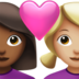Couple With Heart: Woman, Woman, Medium-dark Skin Tone, Medium-light Skin Tone Emoji Copy Paste ― 👩🏾‍❤️‍👩🏼 - apple