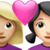 Couple With Heart: Woman, Woman, Medium-light Skin Tone, Light Skin Tone Emoji Copy Paste ― 👩🏼‍❤️‍👩🏻 - apple