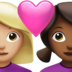 Couple With Heart: Woman, Woman, Medium-light Skin Tone, Medium-dark Skin Tone Emoji Copy Paste ― 👩🏼‍❤️‍👩🏾 - apple