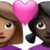 Couple With Heart: Woman, Woman, Medium Skin Tone, Dark Skin Tone Emoji Copy Paste ― 👩🏽‍❤️‍👩🏿 - apple