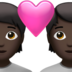 Couple With Heart: Dark Skin Tone Emoji Copy Paste ― 💑🏿 - apple