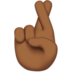Crossed Fingers: Medium-dark Skin Tone Emoji Copy Paste ― 🤞🏾 - apple
