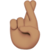 Crossed Fingers: Medium Skin Tone Emoji Copy Paste ― 🤞🏽 - apple