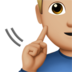 Deaf Man: Medium-light Skin Tone Emoji Copy Paste ― 🧏🏼‍♂ - apple