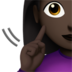 Deaf Woman: Dark Skin Tone Emoji Copy Paste ― 🧏🏿‍♀ - apple