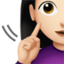 Deaf Woman: Light Skin Tone Emoji Copy Paste ― 🧏🏻‍♀ - apple