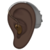 Ear With Hearing Aid: Dark Skin Tone Emoji Copy Paste ― 🦻🏿 - apple