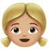 Girl: Medium-light Skin Tone Emoji Copy Paste ― 👧🏼 - apple