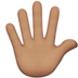 Hand With Fingers Splayed: Medium Skin Tone Emoji Copy Paste ― 🖐🏽 - apple
