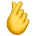 Hand With Index Finger And Thumb Crossed Emoji Copy Paste ― 🫰 - apple