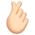 Hand With Index Finger And Thumb Crossed: Light Skin Tone Emoji Copy Paste ― 🫰🏻 - apple