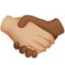Handshake: Medium-light Skin Tone, Medium-dark Skin Tone Emoji Copy Paste ― 🫱🏼‍🫲🏾 - apple